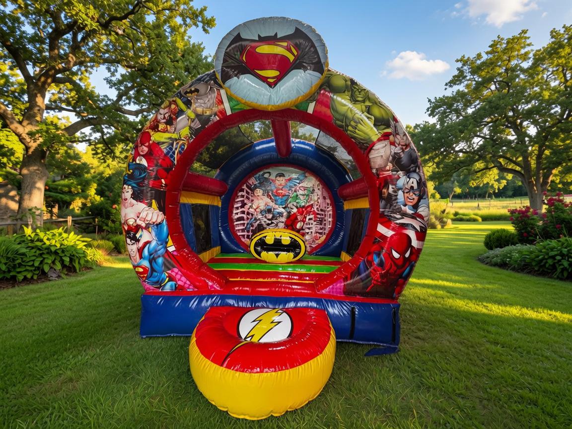 Renta de inflable de Super Heroes para fiestas infantiles en Toluca y Metepec